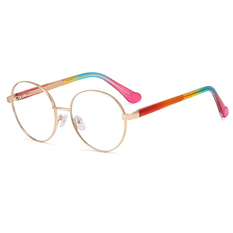 CCspace Women's Full Rim Round Tr 90 Titanium Eyeglasses 55008