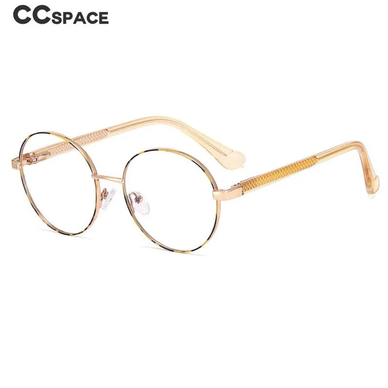CCspace Women's Full Rim Round Tr 90 Titanium Eyeglasses 55008
