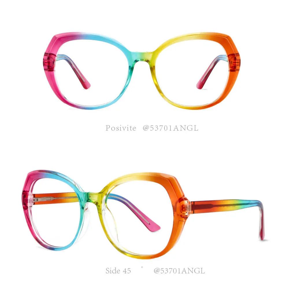 CCspace Women's Full Rim Round Tr 90 Titanium Frame Eyeglasses 53701