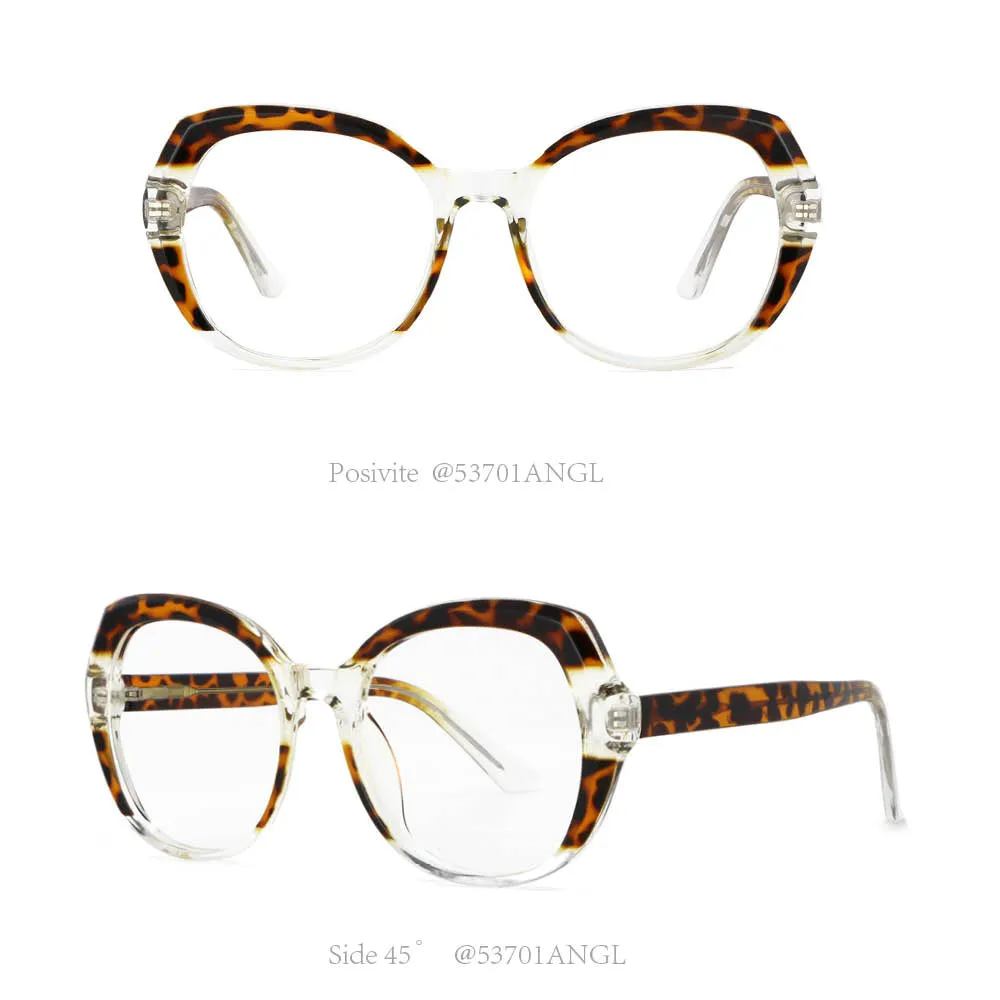 CCspace Women's Full Rim Round Tr 90 Titanium Frame Eyeglasses 53701