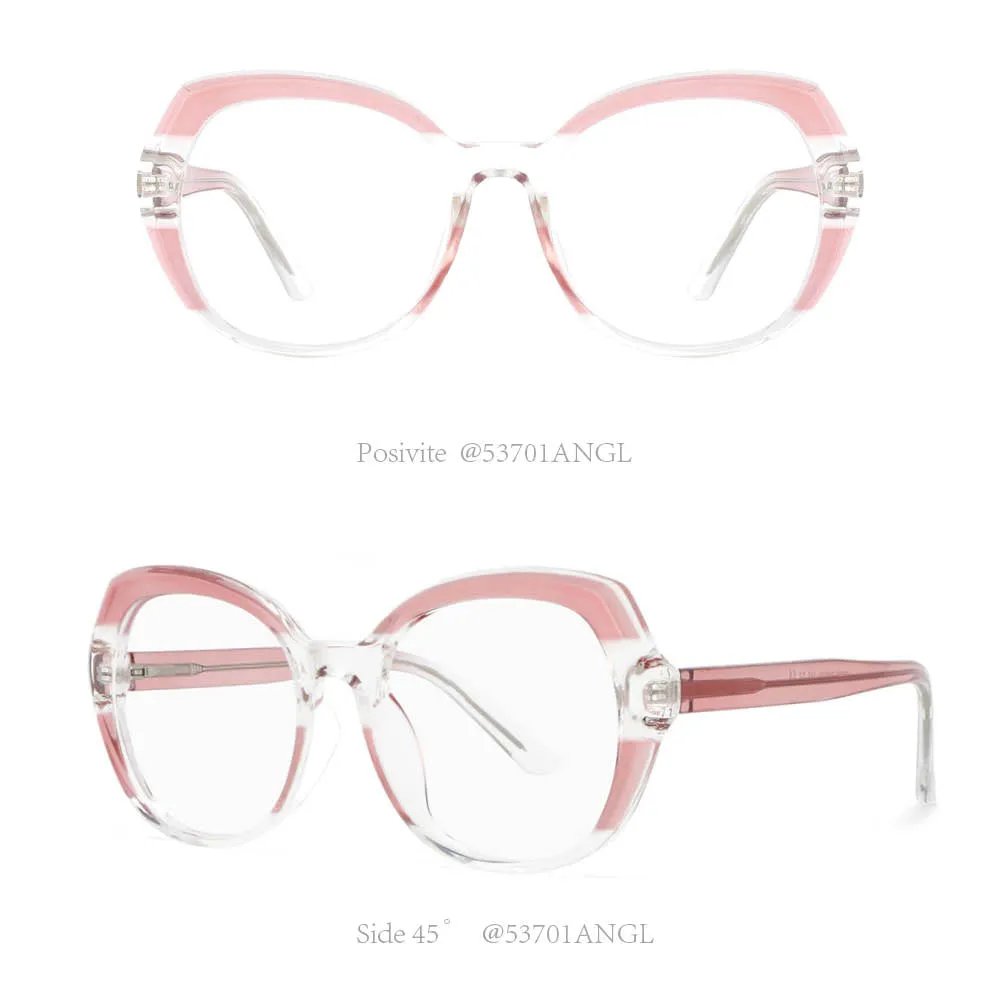 CCspace Women's Full Rim Round Tr 90 Titanium Frame Eyeglasses 53701