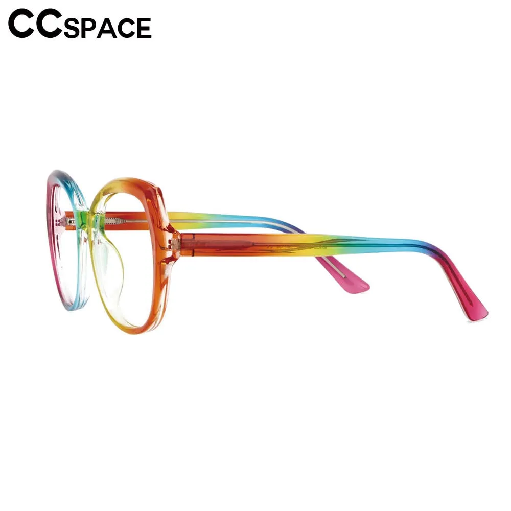 CCspace Women's Full Rim Round Tr 90 Titanium Frame Eyeglasses 53701