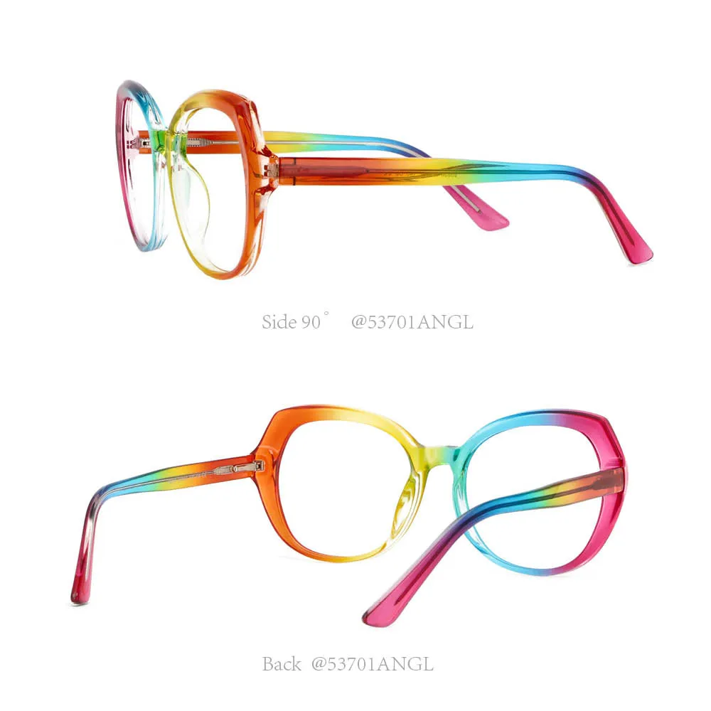 CCspace Women's Full Rim Round Tr 90 Titanium Frame Eyeglasses 53701