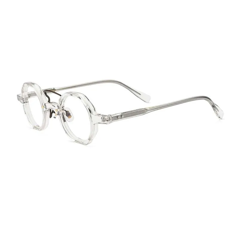 CCspace Women's Full Rim Small Polygon Round Double Bridge Acetate Eyeglasses 55059