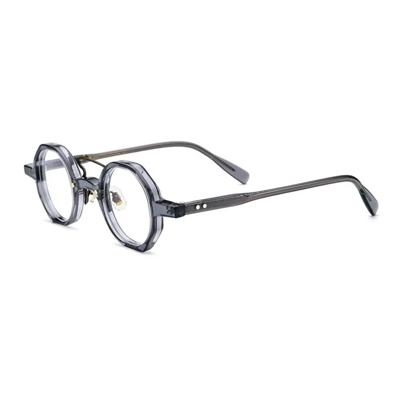 CCspace Women's Full Rim Small Polygon Round Double Bridge Acetate Eyeglasses 55059