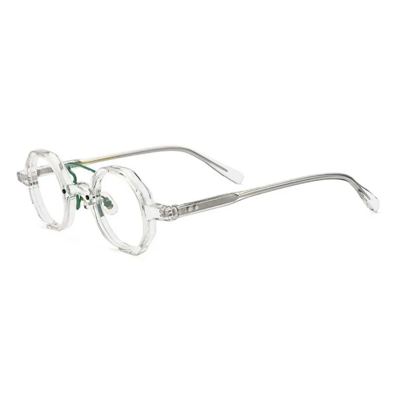 CCspace Women's Full Rim Small Polygon Round Double Bridge Acetate Eyeglasses 55059