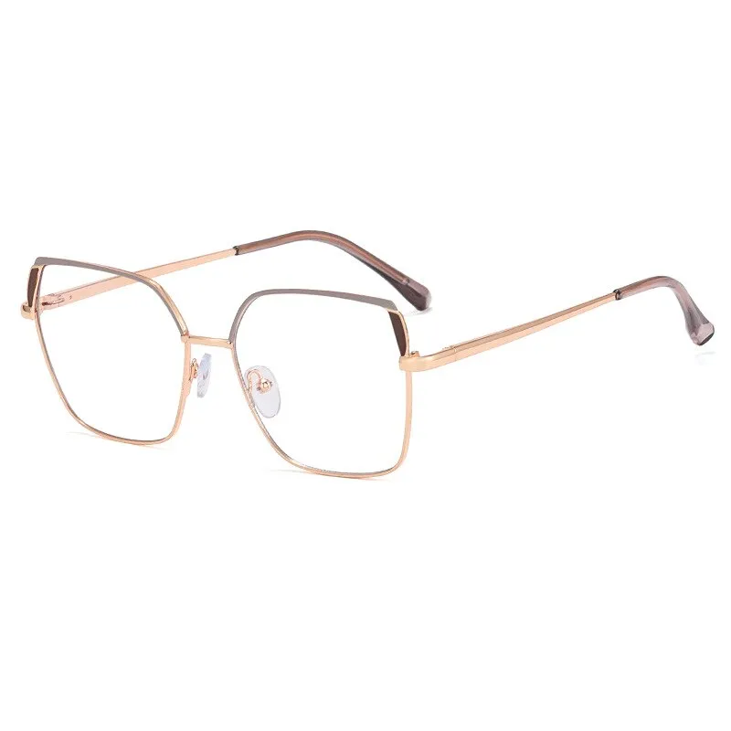 CCspace Women's Full Rim Squar Cat Eye Titanium Alloy Eyeglasses 55574