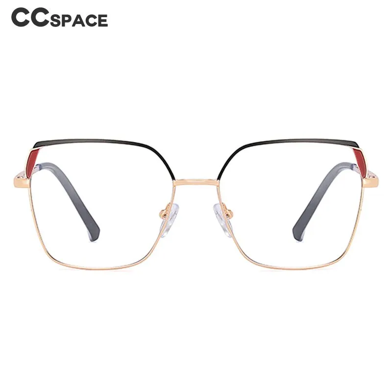CCspace Women's Full Rim Squar Cat Eye Titanium Alloy Eyeglasses 55574