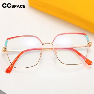 CCspace Women's Full Rim Squar Cat Eye Titanium Alloy Eyeglasses 55574