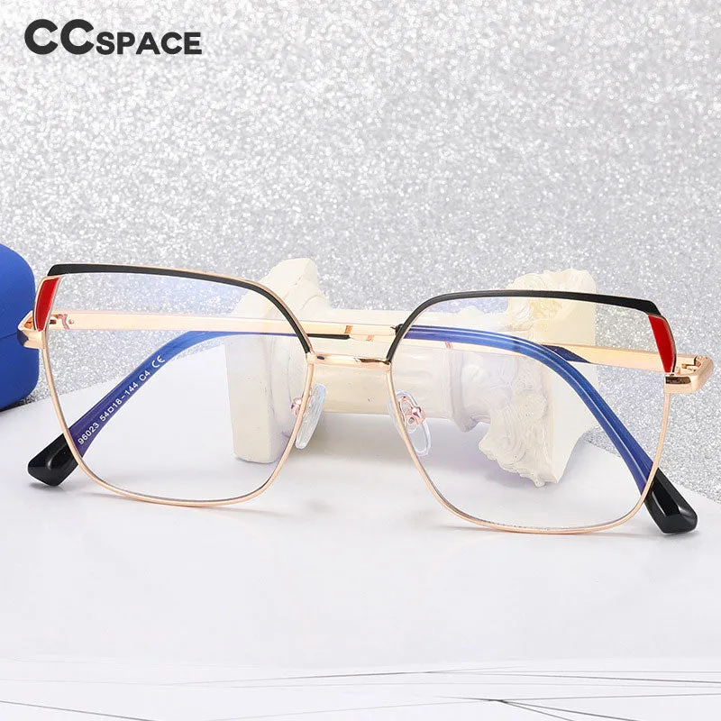 CCspace Women's Full Rim Squar Cat Eye Titanium Alloy Eyeglasses 55574
