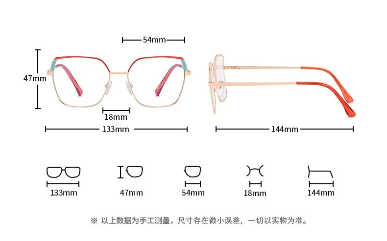 CCspace Women's Full Rim Squar Cat Eye Titanium Alloy Eyeglasses 55574