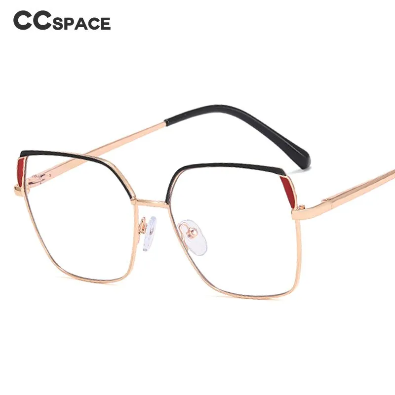 CCspace Women's Full Rim Squar Cat Eye Titanium Alloy Eyeglasses 55574