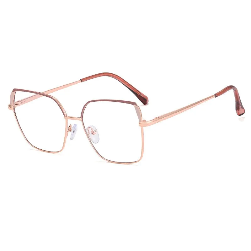 CCspace Women's Full Rim Squar Cat Eye Titanium Alloy Eyeglasses 55574
