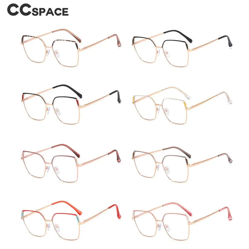 CCspace Women's Full Rim Squar Cat Eye Titanium Alloy Eyeglasses 55574
