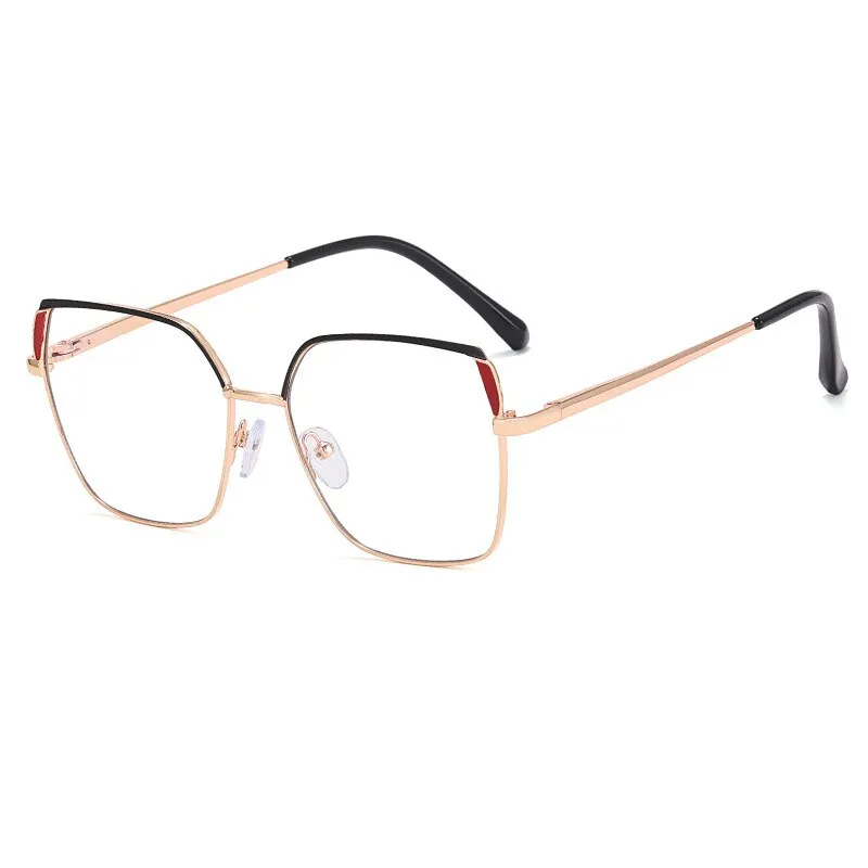 CCspace Women's Full Rim Squar Cat Eye Titanium Alloy Eyeglasses 55574