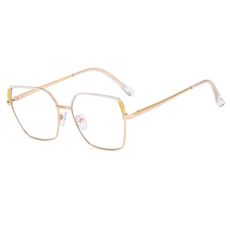 CCspace Women's Full Rim Squar Cat Eye Titanium Alloy Eyeglasses 55574