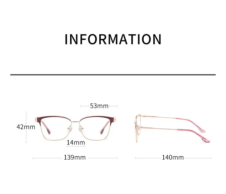 CCspace Women's Full Rim Square Acetate Alloy Eyeglasses 55605