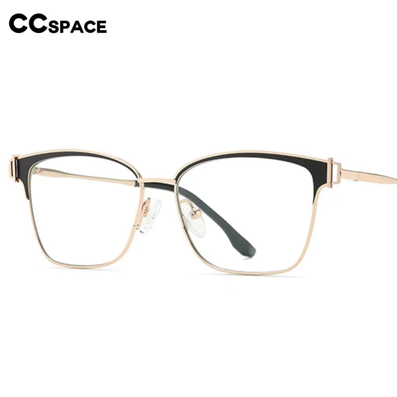 CCspace Women's Full Rim Square Acetate Alloy Eyeglasses 55605
