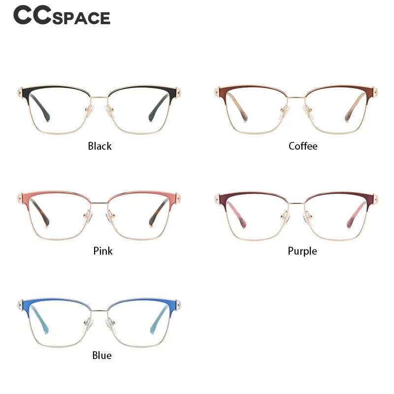 CCspace Women's Full Rim Square Acetate Alloy Eyeglasses 55605