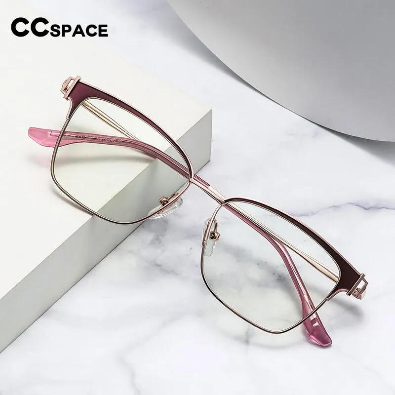 CCspace Women's Full Rim Square Acetate Alloy Eyeglasses 55605