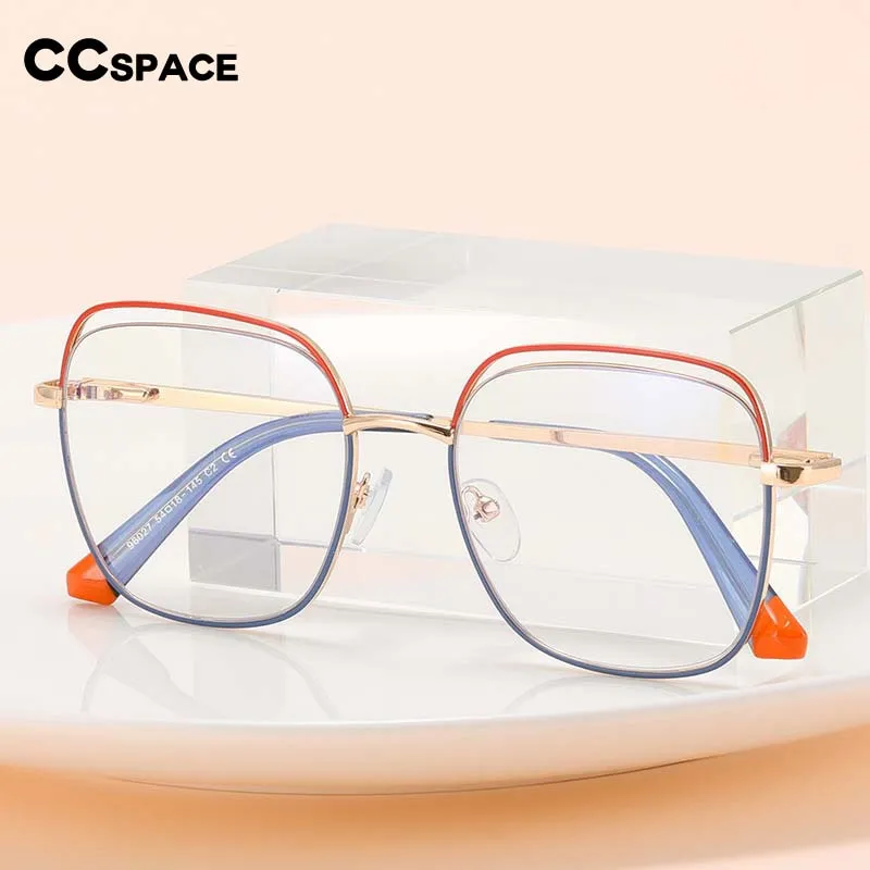 CCspace Women's Full Rim Square Alloy Eyeglasses 55218