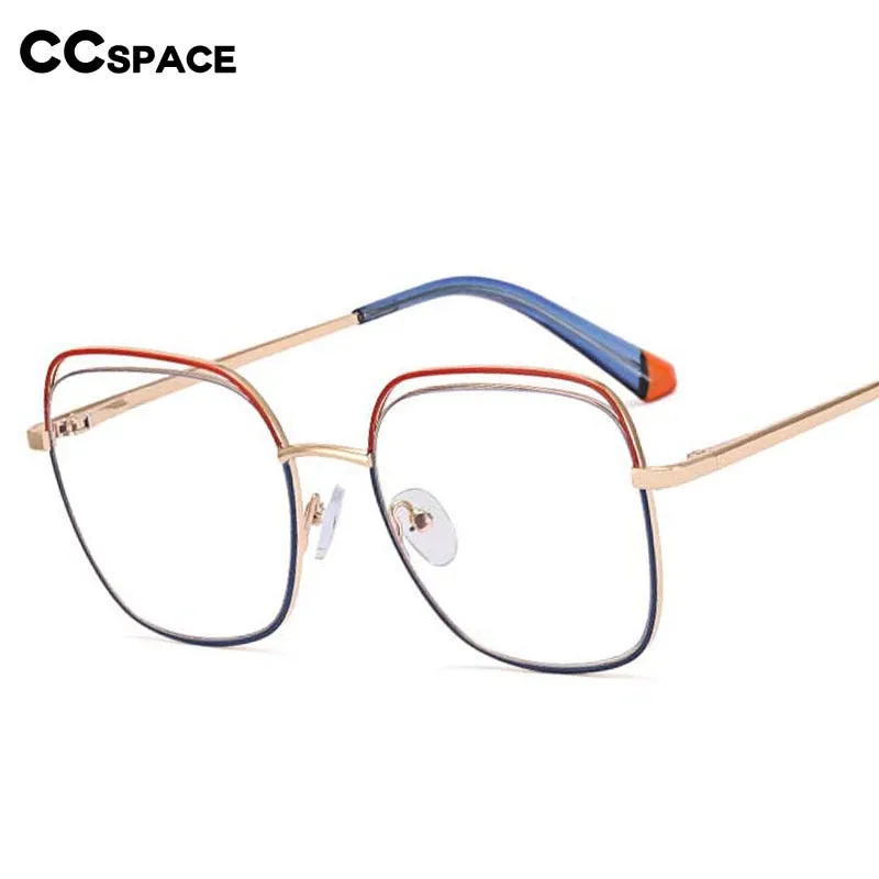 CCspace Women's Full Rim Square Alloy Eyeglasses 55218