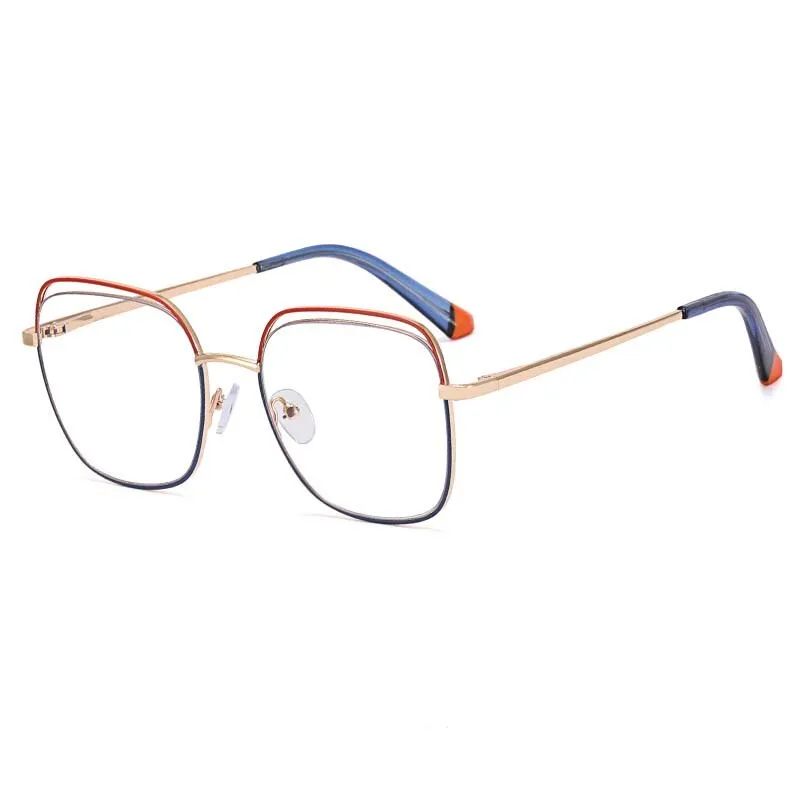 CCspace Women's Full Rim Square Alloy Eyeglasses 55218