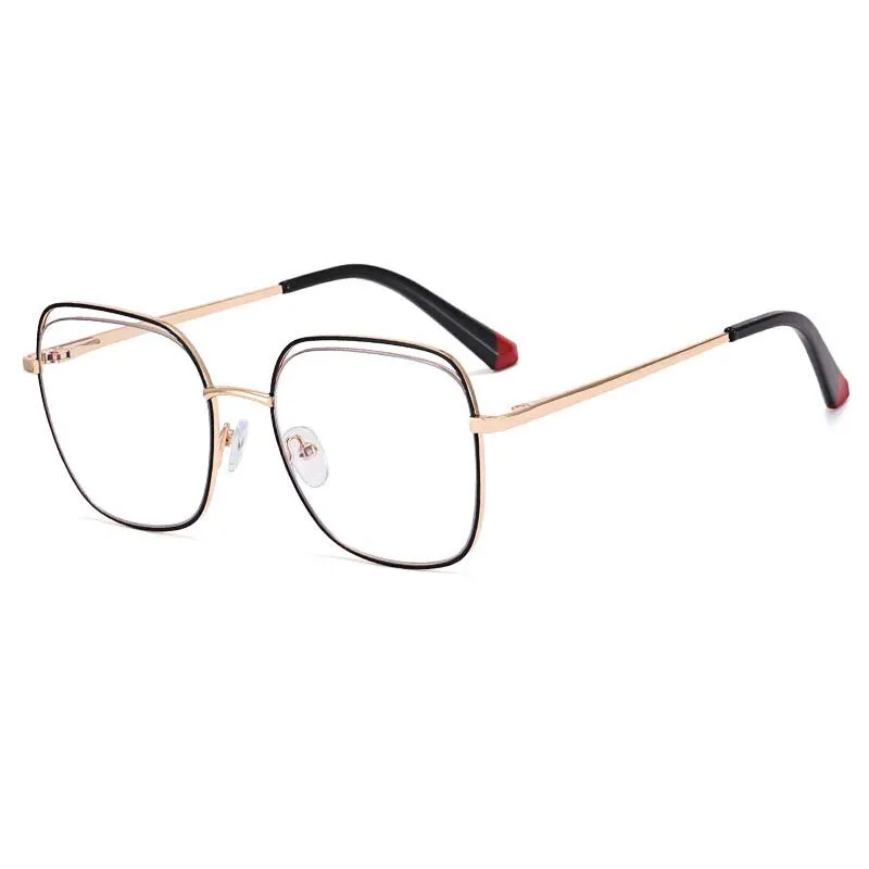 CCspace Women's Full Rim Square Alloy Eyeglasses 55218