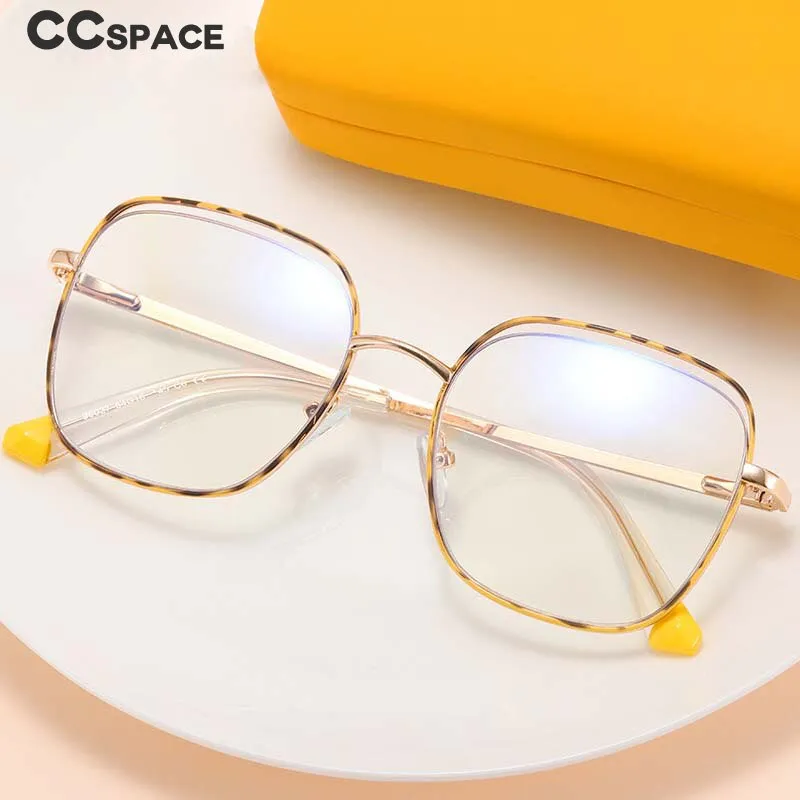 CCspace Women's Full Rim Square Alloy Eyeglasses 55218