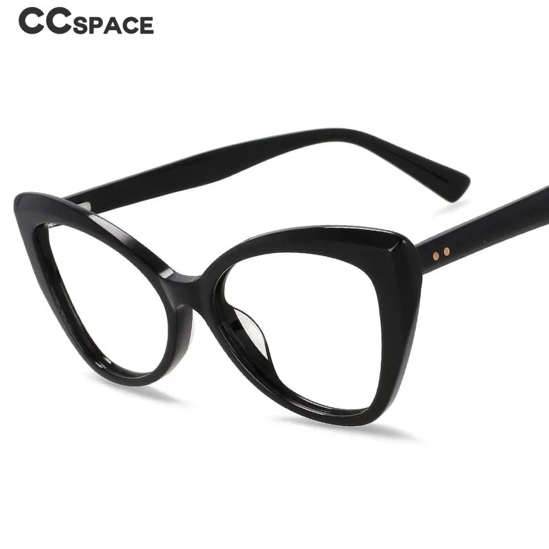CCspace Women's Full Rim Square Cat Eye Acetate Eyeglasses 55032
