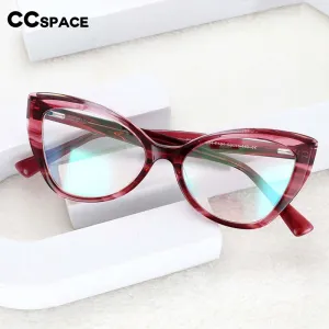 CCspace Women's Full Rim Square Cat Eye Acetate Eyeglasses 55032