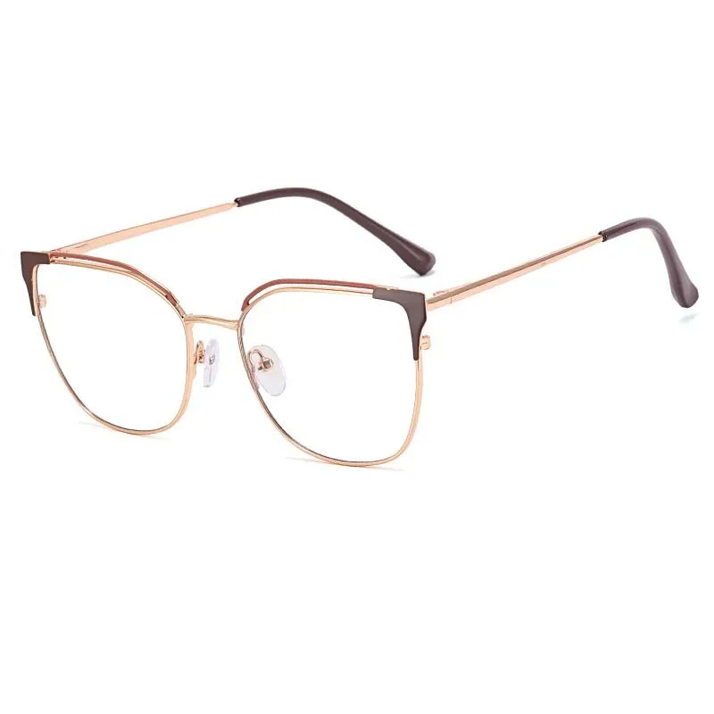 CCspace Women's Full Rim Square Cat Eye Alloy Eyeglasses 53363
