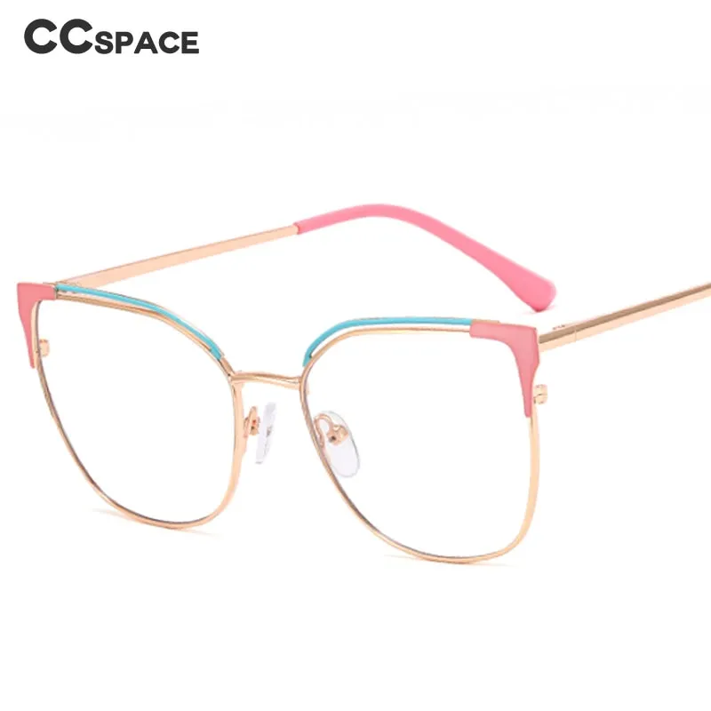 CCspace Women's Full Rim Square Cat Eye Alloy Eyeglasses 53363