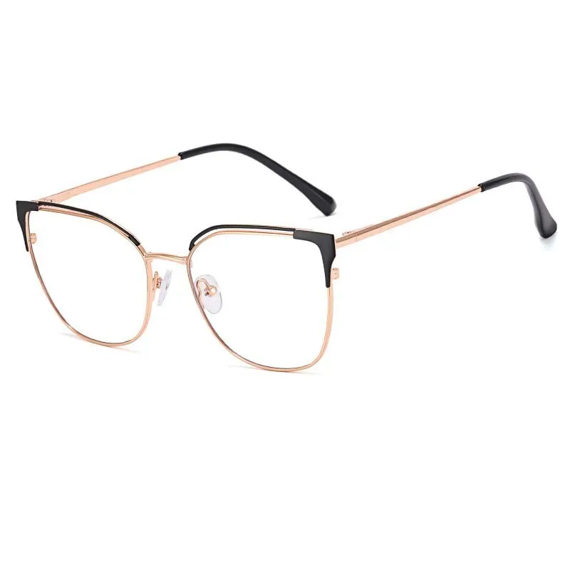 CCspace Women's Full Rim Square Cat Eye Alloy Eyeglasses 53363