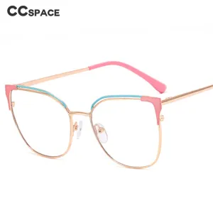 CCspace Women's Full Rim Square Cat Eye Alloy Eyeglasses 53363