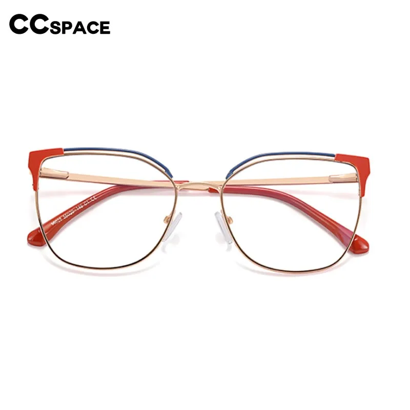 CCspace Women's Full Rim Square Cat Eye Alloy Eyeglasses 53363