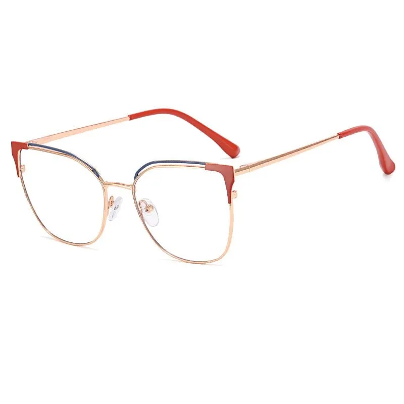CCspace Women's Full Rim Square Cat Eye Alloy Eyeglasses 53363
