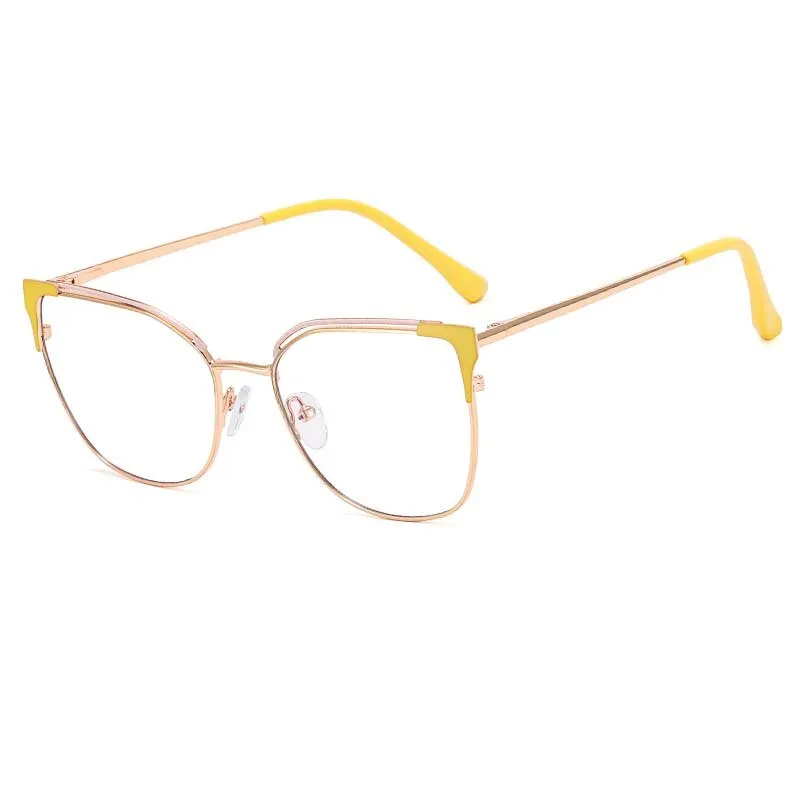 CCspace Women's Full Rim Square Cat Eye Alloy Eyeglasses 53363