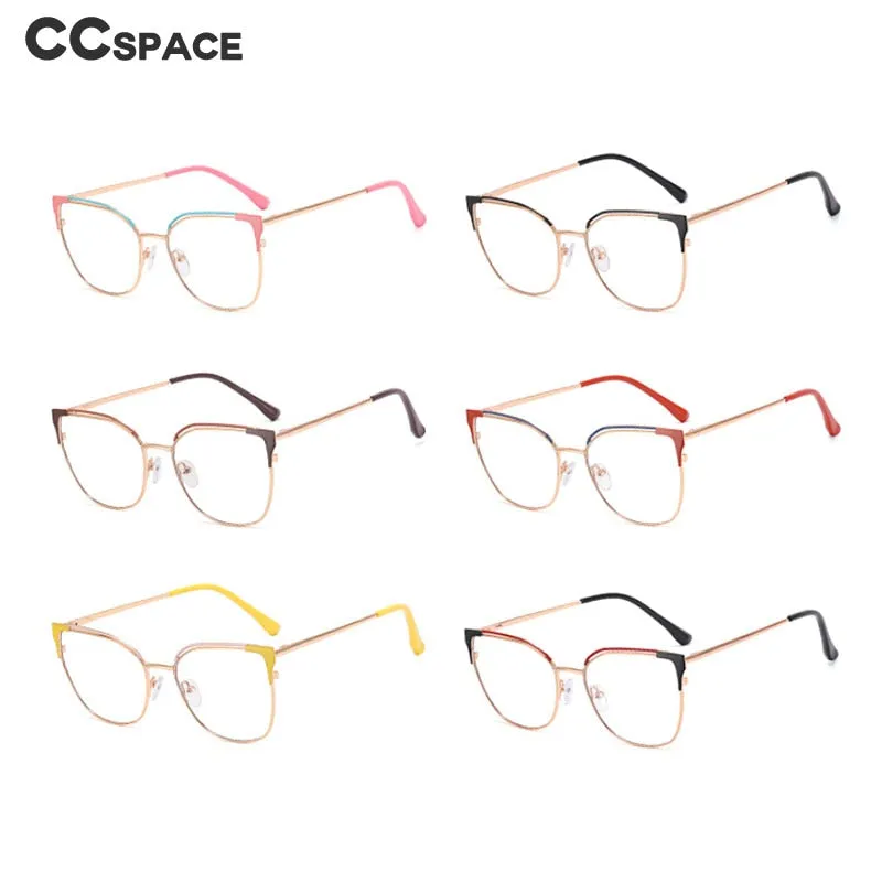 CCspace Women's Full Rim Square Cat Eye Alloy Eyeglasses 53363