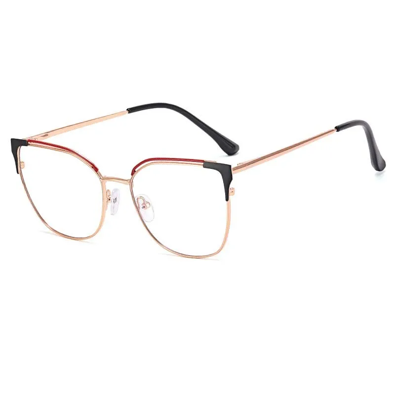 CCspace Women's Full Rim Square Cat Eye Alloy Eyeglasses 53363