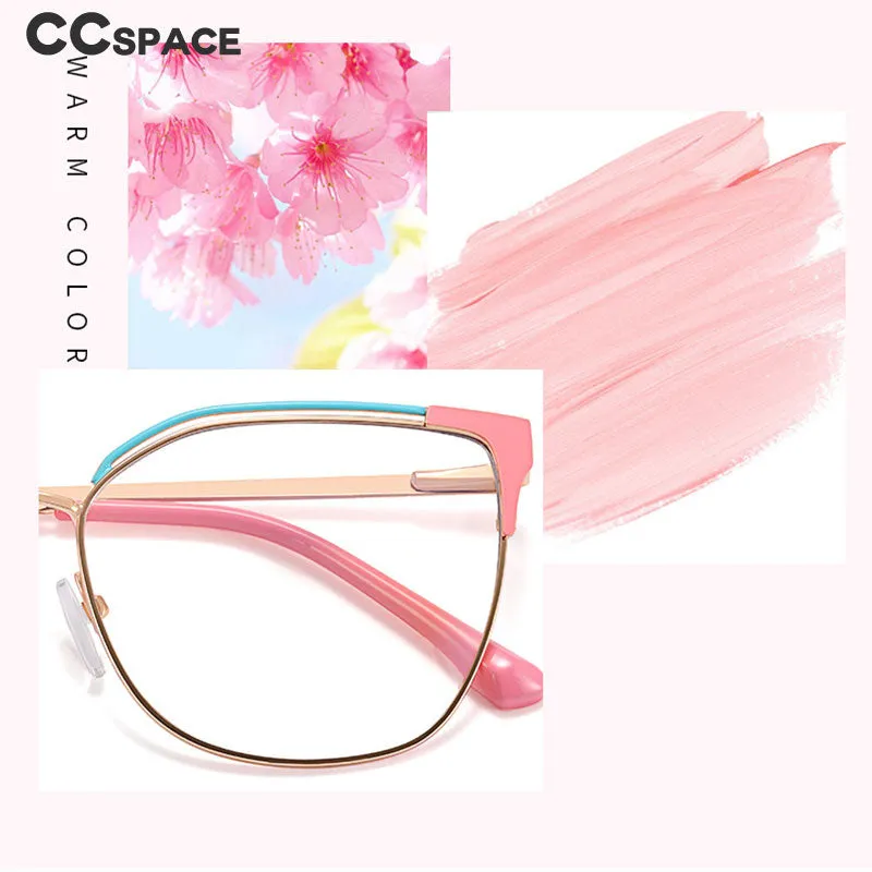 CCspace Women's Full Rim Square Cat Eye Alloy Eyeglasses 53363