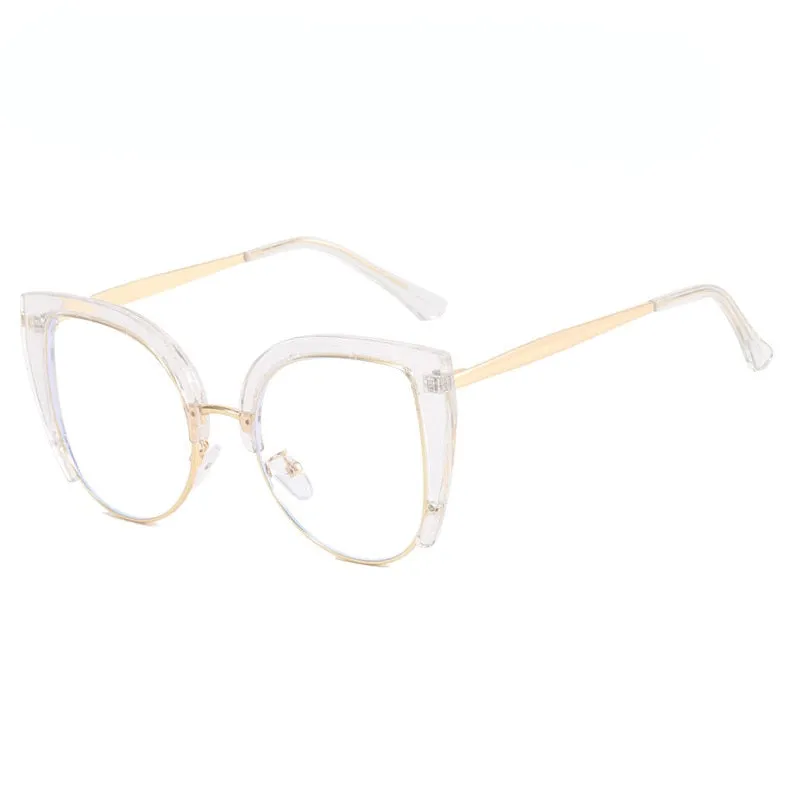 CCspace Women's Full Rim Square Cat Eye Pc Plastic Alloy Eyeglasses 56796