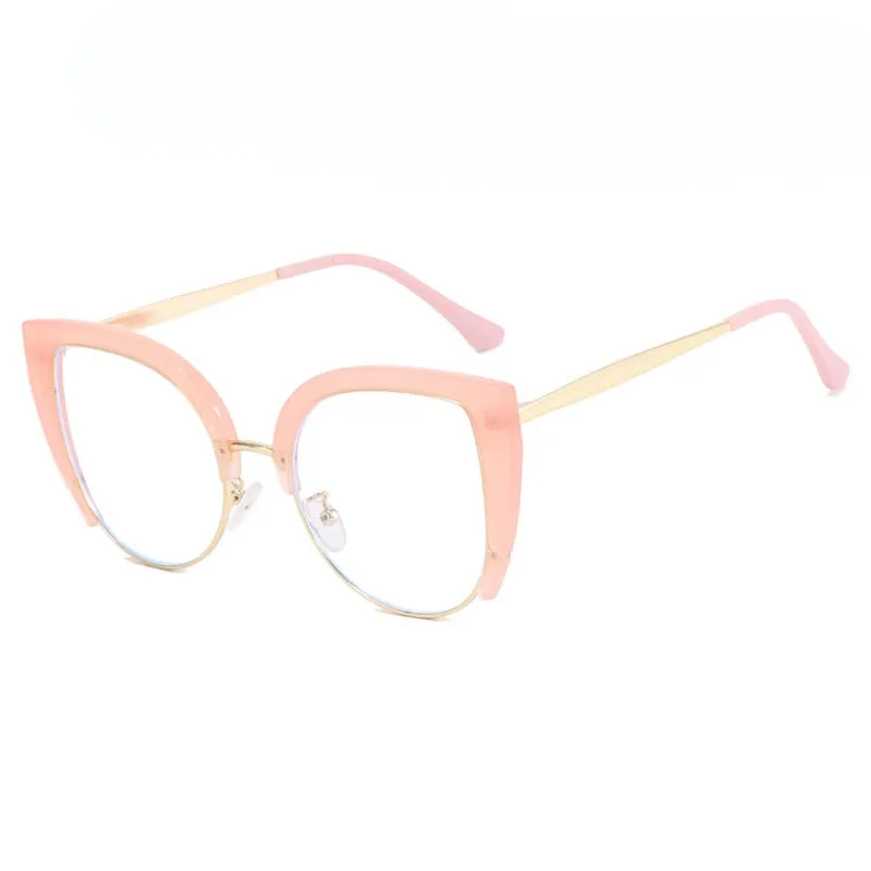 CCspace Women's Full Rim Square Cat Eye Pc Plastic Alloy Eyeglasses 56796