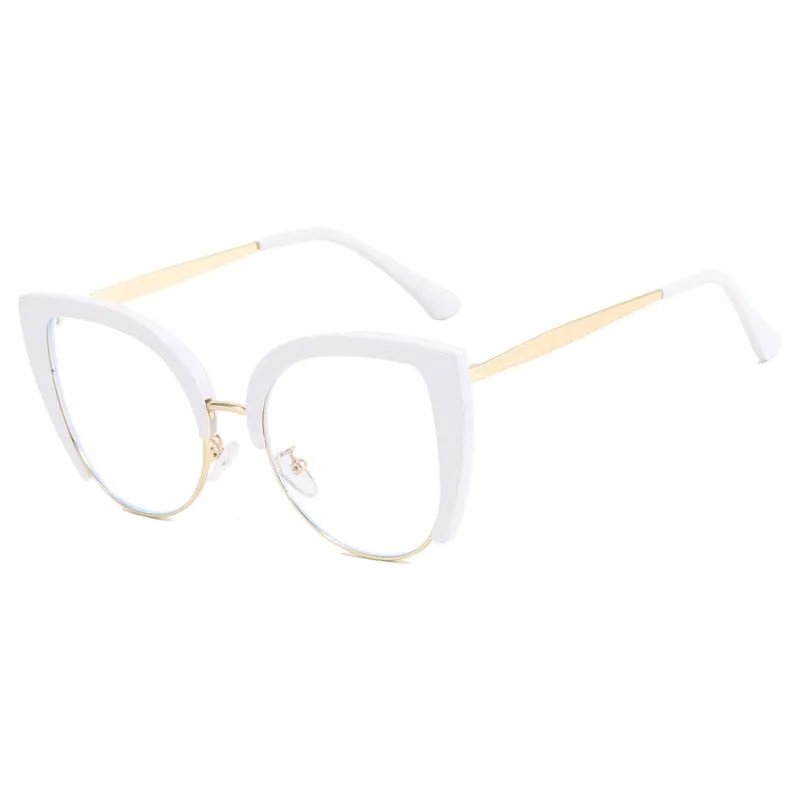 CCspace Women's Full Rim Square Cat Eye Pc Plastic Alloy Eyeglasses 56796