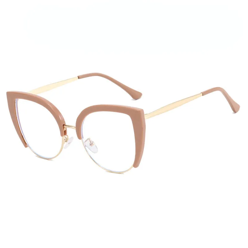 CCspace Women's Full Rim Square Cat Eye Pc Plastic Alloy Eyeglasses 56796