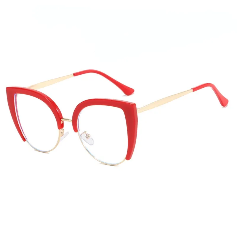 CCspace Women's Full Rim Square Cat Eye Pc Plastic Alloy Eyeglasses 56796