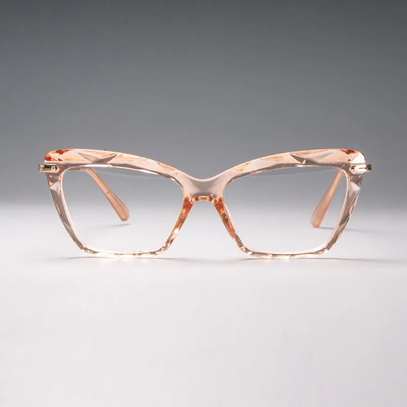 CCspace Women's Full Rim Square Cat Eye Resin Frame Eyeglasses H45591