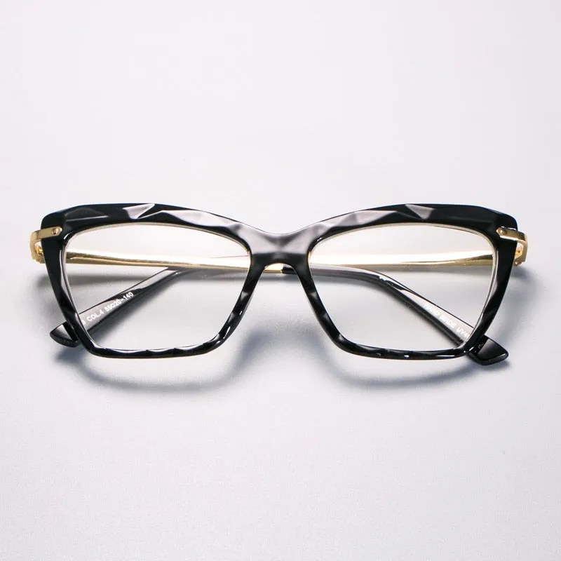 CCspace Women's Full Rim Square Cat Eye Resin Frame Eyeglasses H45591