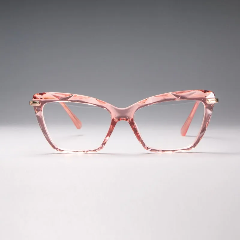 CCspace Women's Full Rim Square Cat Eye Resin Frame Eyeglasses H45591