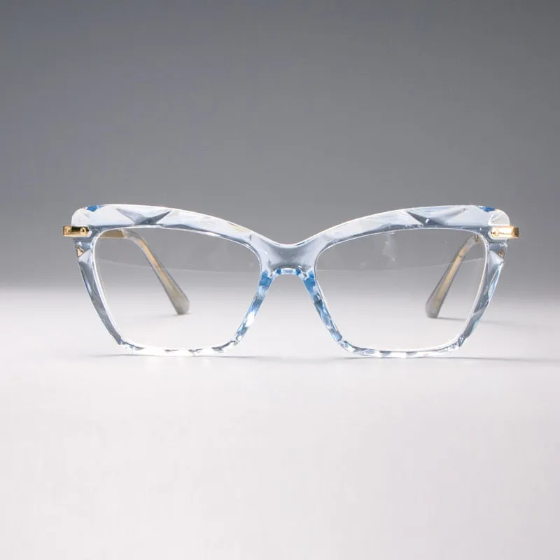 CCspace Women's Full Rim Square Cat Eye Resin Frame Eyeglasses H45591